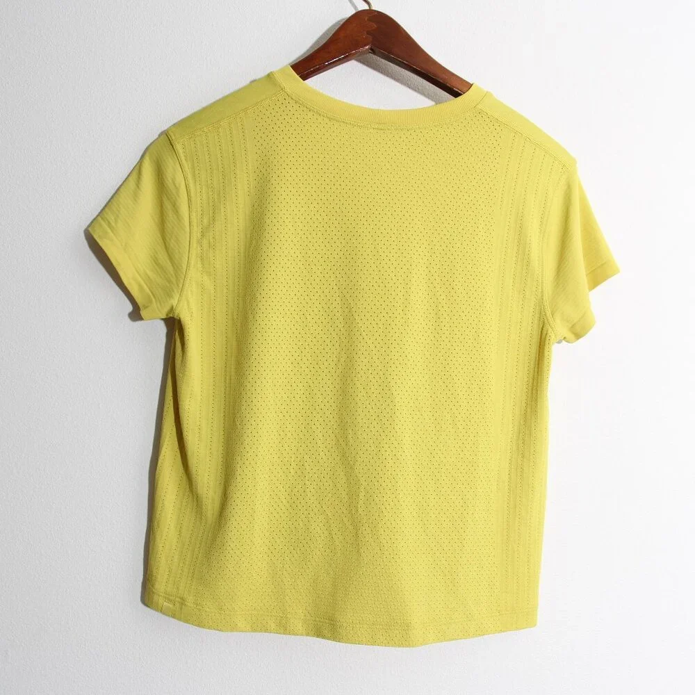 Lululemon Train to Be Short Sleeve Shirt Soleil / Soleil Yellow Silverescent 6